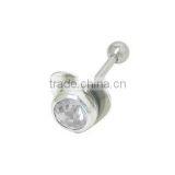 Surgical Steel Zircon Tongue Ring Body Jewelry Cheap Factory Price
