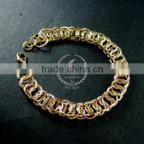 19cm 14K Light Gold Plated Brass Faceted Round Circle Link Fashion DIY Bracelet Supplies 1900073 thumbnail-1