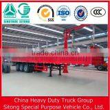 China Factory 3 Axle Side Wall Semi Trailer/ 40ft Flatbed Container Trailer / Bulk Cargo Trailer Truck for Sale thumbnail-4
