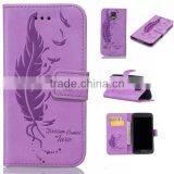 Double Embossed Phone Case Leather Back Cover Flip Phone Hull for Samsung S5 thumbnail-1