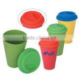 16oz Colorful Bamboo Fiber Coffee Cup With Silicone Lid And Holder thumbnail-2