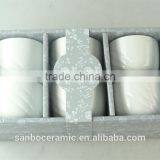 White Porcelain Cup Embossed Wave Design thumbnail-2