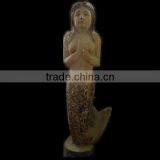 Wooden Carving Mermaid,Antique Wooden Statues,Religious Sculptures thumbnail-1