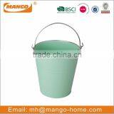 Colorful Wire Handle Stainless Steel Rim Metal Enamel Pail