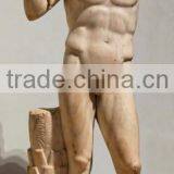 Western One Arm Hero White Marble Statue thumbnail-1