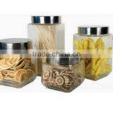 Clear Square Glass Storage Jar Jam Jar thumbnail-1