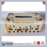 Wood Cherries UVpainted Rectangle Tissue Box Cover Holder With Bottom thumbnail-3