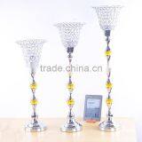 European Style Luury Electroplating Decoration Home Furnishing Iron Plated Crystal Glass Candle Holders for Home Decor thumbnail-1