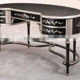 European Solid Wood Office Desk, Quality Antique New Classical Black and Silver Office Furniture BF11-07271b thumbnail-2