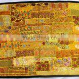 Old Fabric Handworked Handcrafted Wall Decor - Handworked Cotton Fabric Patchwork Wall Hanging Tapestry thumbnail-1