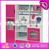 New Design Children Pretend Play Toys Wooden Red Play Kitchen W10C282 thumbnail-1