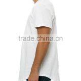 Longline Curved Hem Mens White t Shirt With High Quality thumbnail-2