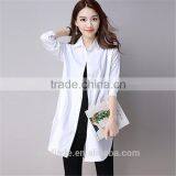 2016 Latest New Fashion Office Popular Hot Sale White Color Plain Ladies Dress Shirt thumbnail-2
