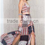 High Quality Printed Hippie African Print Skirts And Dress Kaftan Designs Two Piece Sets thumbnail-3