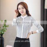 New Designfancy Long Sleeve Stripe Cotton Shirt for Ladies thumbnail-2