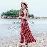 Maxnegio Sexy Backless Floral Print Long Maxi Beach Dress for Female thumbnail-2