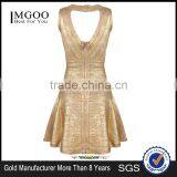 MGOO 2015 Brand Custom Made Cheap Price Gold Bandage Dress For Women Open With Back A Line Hollow Out Dress H487 thumbnail-4