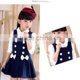 2016 New Girls in Autumn Child Bow Double Breasted Princess Dress Skirts Children A Word Skirt thumbnail-6