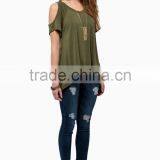 2016 Summer Women Strapless V-neck T-shirt Sexy Girls Tops thumbnail-5