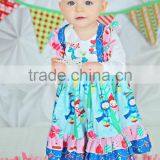Baby Girl Christmas Dress Kids Reindeer Printed Flutter Sleeve Dress thumbnail-3