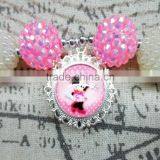 Turquoise Acrylic Bead Princess Chunky Necklace With Pendant thumbnail-4