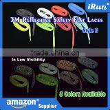 3M Black Fully Laced Reflective Flat Laces - 8 Colors and 3 Lengths Available Reflective Laces - 3M Reflective Style Shoelaces thumbnail-5