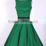 Walson Instyles Wholesale Womens Retro Audrey Hepburn Swing Dress 50s Rockabilly Party Dress Boat Neck thumbnail-2