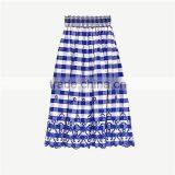 2017 OEM Spring Midi Flounce Plaid Skirt With High Elastic Waist thumbnail-6