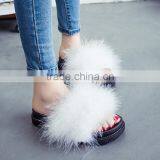 One Word Outside Cool Wearing Fur Plush Slippers thumbnail-6