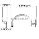 Half Bracelet Bangle Bar With Slider Hook Clasps Skull Halloween Silver Tone Clear Rhinestone 5.8cm X3.1cm 11mm X7mm thumbnail-2