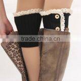 Hot Brown Women Knitting Snowflake Deer Shape Footless Knee Socks Leg Warmer thumbnail-4