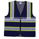 high visibility deep blue reflective working vest/safety working vest for men