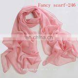 Chiffon Plain Muslim Yellow Scarf thumbnail-3