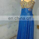 Designer Shiny Sleeveless Crystal Gown 2016