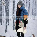 Nifty Style Lamb And Mink Fur Coat Reversible Female Multicolored Mix Different Fur Jacket Real Fur Down Overcoat thumbnail-3