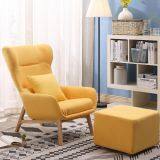 Modern Ash Wood Fabric Cushion Living Room Lounge Chair thumbnail-5