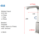 Desk Mount Faucets for Kitchen Sink SUS304 Ceramic Cartridge Thinkness 1.0mm Brushed Finished Factory Supply Direct thumbnail-2
