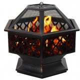 Ceramic Tile Mosaic Parquet Outdoor Rectangular Fire Pit Table thumbnail-3