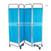 High Quality Portable 4 Folding Stainless Steel Frame 3-part Waterproof Movable Hospital Medical Ward Screen thumbnail-1