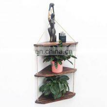 Home Corner New Design Rustic Wood Hanging Shelf
