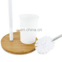 Bamboo Stand Toilet Paper Holder Bathroom Stainless Steel pp Freestanding Wood thumbnail-5