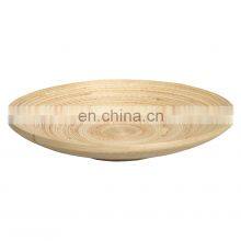 Natural Bamboo Plates For Dinner, Fruit, Snacks Serving/ Bamboo Dished/ Spun Natural Colorful Bamboo Salad Serving Plates thumbnail-1