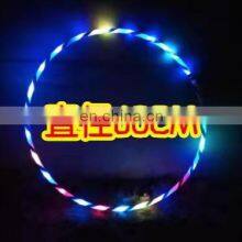 90CM Cheap Gymnastic Soft Plastic Pvc Multi-color Led Strip Hula Ring/Flashing Folding Adjustable Light Up Hoops For Kids Adults thumbnail-2
