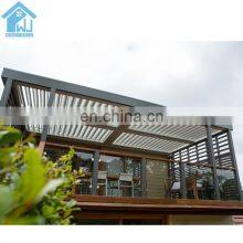 Waterproof Sun Louvres Aluminium Pergola Awning With Outdoor Blinds Motorized Pergola