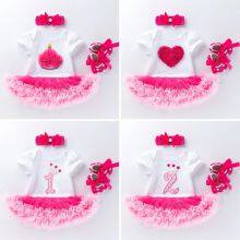 New Arrive Newborn Baby Girl Romper Jumpsuit+ Hair Accessories+Tutu Dress 3pcs Sets Party Birthday Tutu Dress Baby Girls Romper thumbnail-5