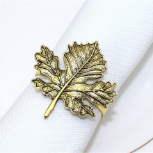 Top Selling Antique Metal Leaf Design Tabletop Accessories Napkin Ring for Party Use Table Decoration thumbnail-2