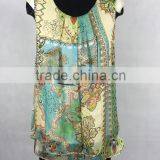 High Quality Silk Chiffon Modal Printed Sleeveless Blouse thumbnail-1