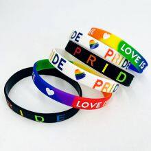 Hot Sale Custom Promoting Wristband Lovely Gifts Imprinted Silicone Bracelets for LGBT and Pride Month Parade thumbnail-2