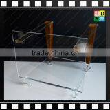 Luxury Acrylic and Wood Chair Base With Coffee Color Sofa for Hotel and Office thumbnail-3