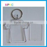 Cheap Promotional Clear T-shirt Shape Transparent Blank Acrylic Photo Keychain